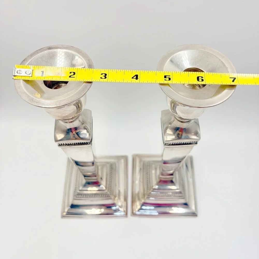 Pottery Barn Maxfield Hotel Silver Plated Taper Candleholder 11.25